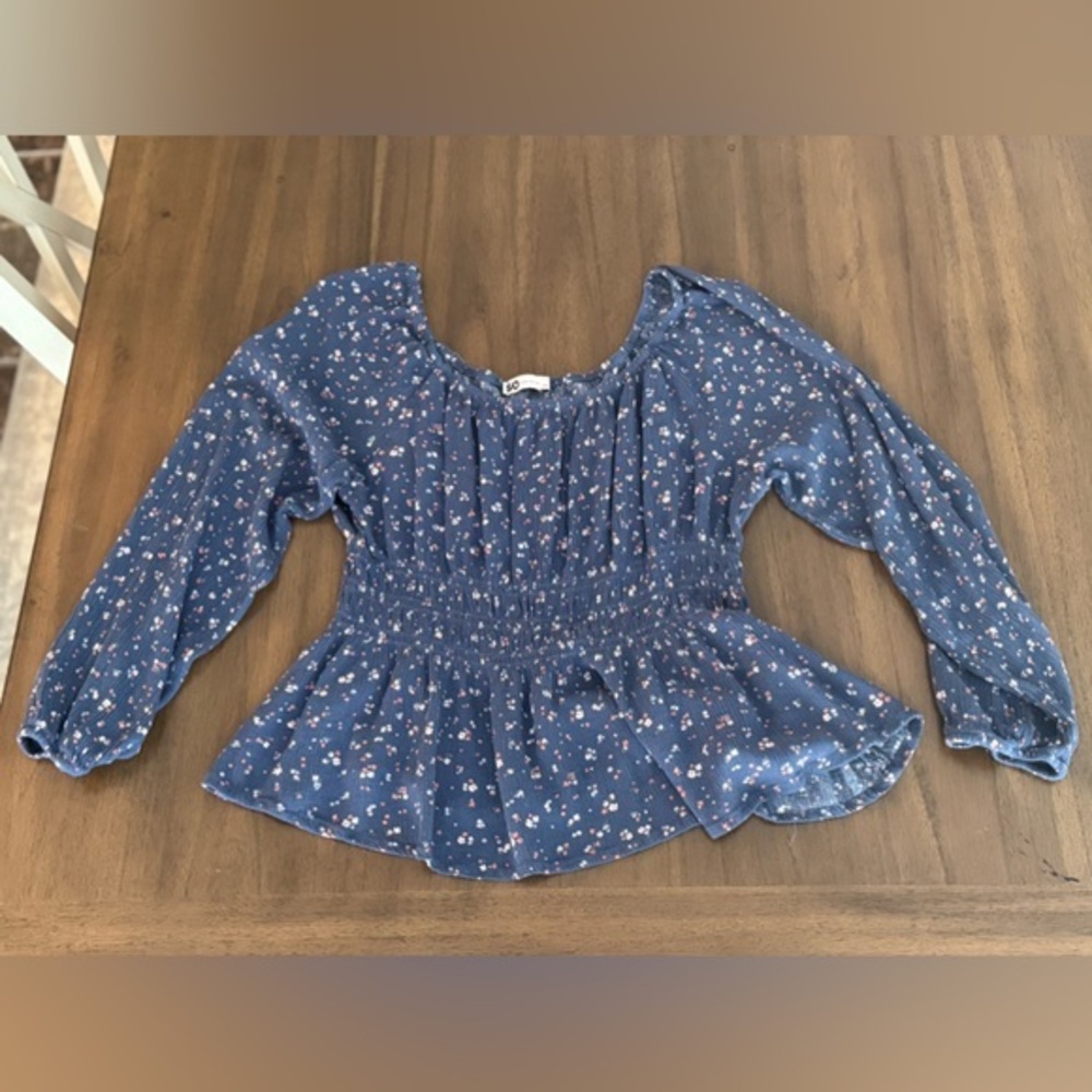 So Floral Peasant Boho Top 2x